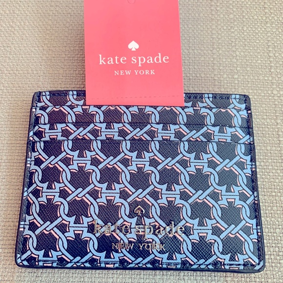 Kate Spade Small Slim Card Holder Spade Link Blue